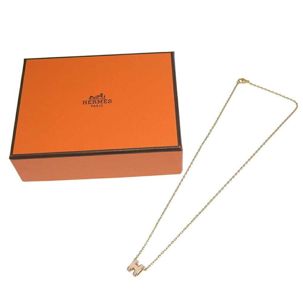 Hermes Mini Pop H Necklace GP Rose Dragee Pink - Picture 7 of 7